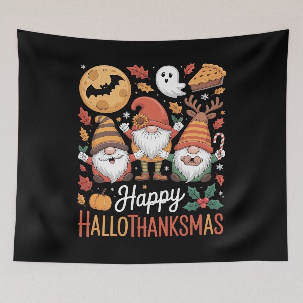 Item preview, Halloween Thanksgiving Christmas Happy HalloThanksMas Gnomes 3 designed and sold by NailMolisa.