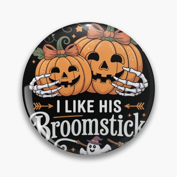 Item preview, I Like His Broomstick He Likes My Pumpkins Couples Halloween designed and sold by MyzoToyota.
