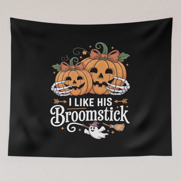 Item preview, I Like His Broomstick He Likes My Pumpkins Couples Halloween designed and sold by MyzoToyota.