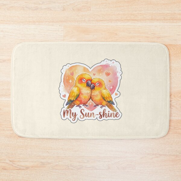 Item preview, Valentine My Sunshine Sun Conure Lovebird Couple Watercolor Illustration designed and sold by Nuist25.