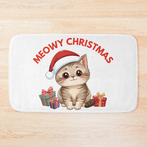 Item preview, Meowy Christmas Cat – Cute Holiday Cat in Santa Hat designed and sold by PANDA_shop.