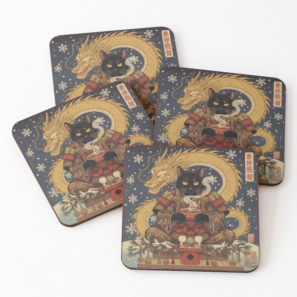 Item preview, Dragon Cat Ramen: Ancestral Christmas Offering – Mythic Ukiyo-e Art designed and sold by KaryaVisionSTR.