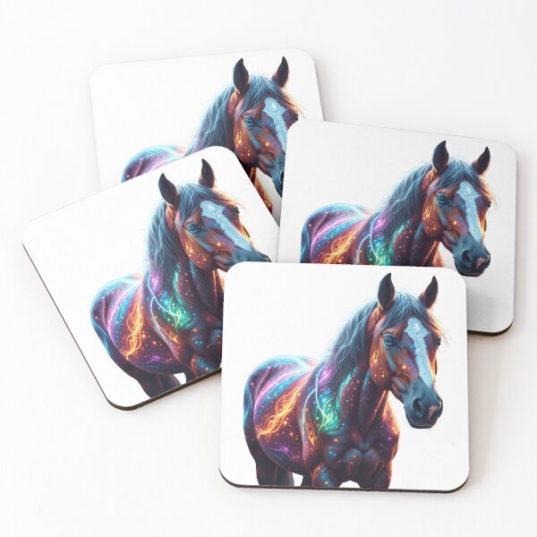 Item preview, Majestic Horse in Moonlit Forest – Colorful Fantasy Art designed and sold by GloriousArtSKD.