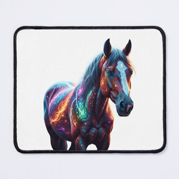 Item preview, Majestic Horse in Moonlit Forest – Colorful Fantasy Art designed and sold by GloriousArtSKD.
