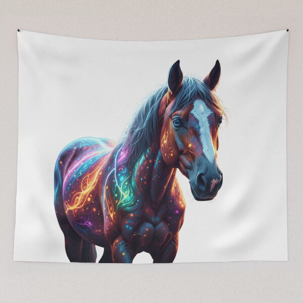 Item preview, Majestic Horse in Moonlit Forest – Colorful Fantasy Art designed and sold by GloriousArtSKD.