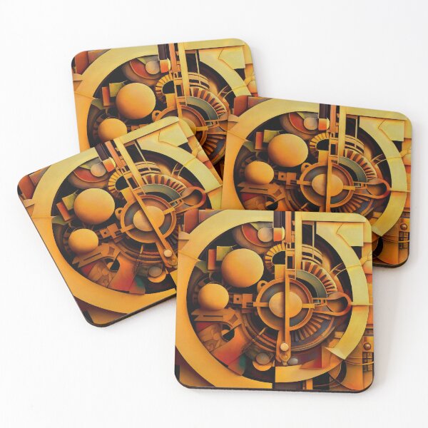 Item preview, Steampunk Time Machine Golden Mechanism Abstract Painting designed and sold by Jirka Svetlik, Studio Illuvision.