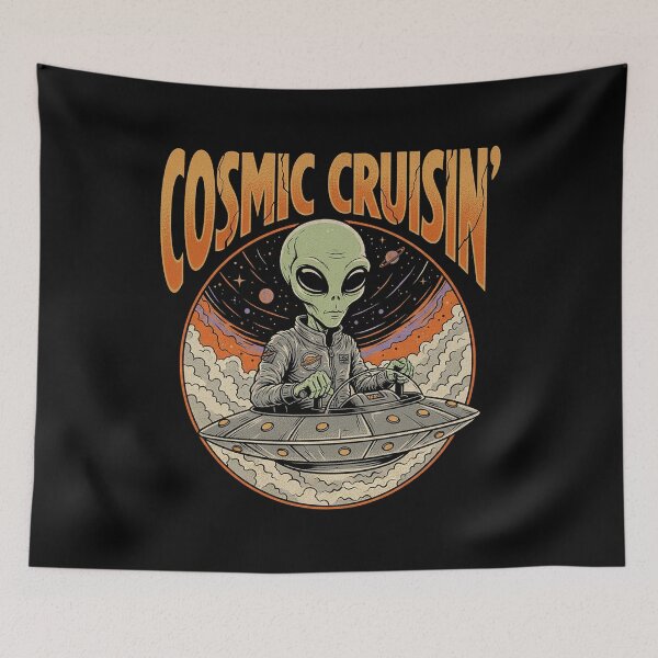 Item preview, Cosmic Cruisin' Retro Alien UFO Pilot designed and sold by zzz888.