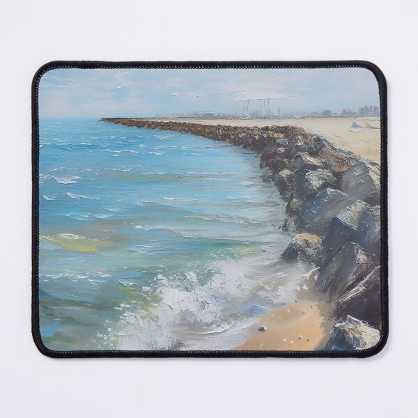 Item preview, Rocky Shore Oil Painting, Coastal Seascape Wall Art designed and sold by SavageVision.