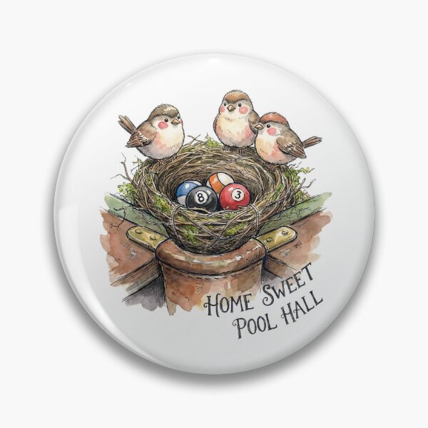 Item preview, Home Sweet Pool Hall – Billiards Bird Nest Art designed and sold by Majnon8bp.