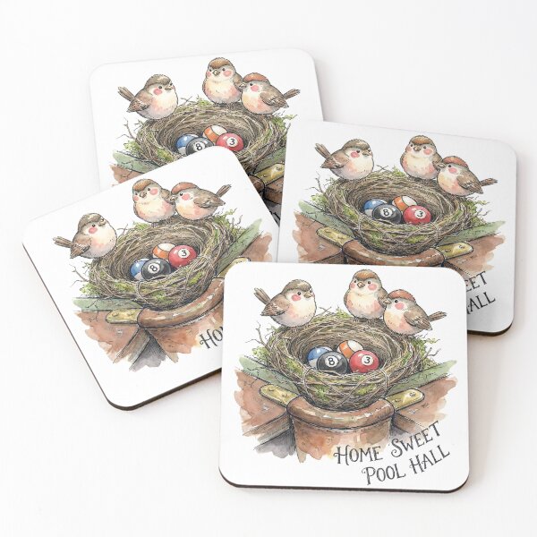 Item preview, Home Sweet Pool Hall – Billiards Bird Nest Art designed and sold by Majnon8bp.