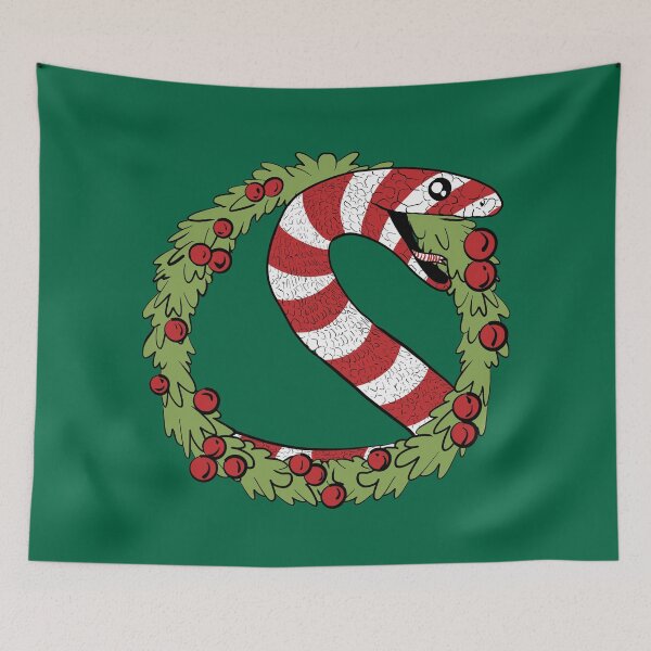 Item preview, Christmas Snake With green background  designed and sold by missmann.
