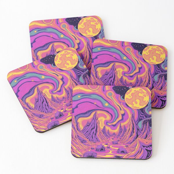 Item preview, Psychedelic Neon Space Landscape - Surreal Trippy Art designed and sold by Taanva.