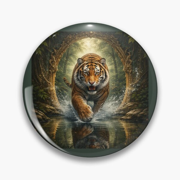 Item preview, Tiger Reflection Guardian – GeoWild Portal Wildlife Art designed and sold by GeoWild Designs.