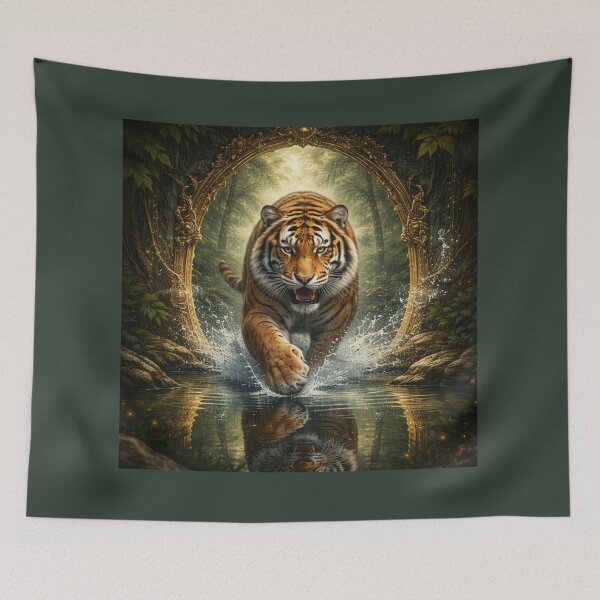 Item preview, Tiger Reflection Guardian – GeoWild Portal Wildlife Art designed and sold by GeoWild Designs.