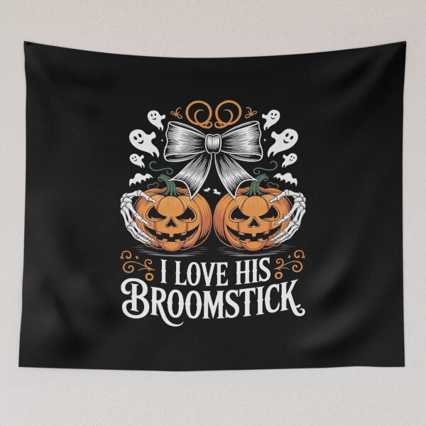 Item preview, I Love His Broomstick He Like My Pumpkins Halloween Couples designed and sold by MyzoToyota.
