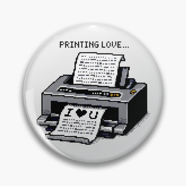 Item preview, Printing Love Pixel Art Design with I ♥ U Message and Retro Printer Illustration designed and sold by SplashTastic.