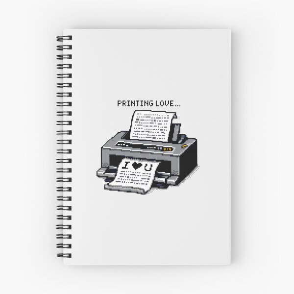 Item preview, Printing Love Pixel Art Design with I ♥ U Message and Retro Printer Illustration designed and sold by SplashTastic.