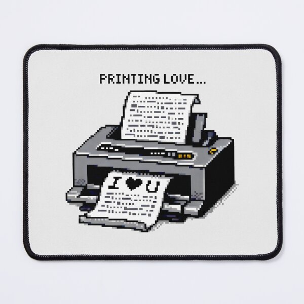 Item preview, Printing Love Pixel Art Design with I ♥ U Message and Retro Printer Illustration designed and sold by SplashTastic.