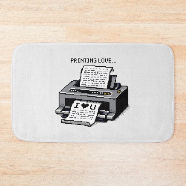 Item preview, Printing Love Pixel Art Design with I ♥ U Message and Retro Printer Illustration designed and sold by SplashTastic.