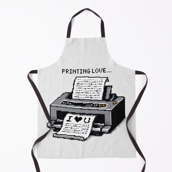 Item preview, Printing Love Pixel Art Design with I ♥ U Message and Retro Printer Illustration designed and sold by SplashTastic.