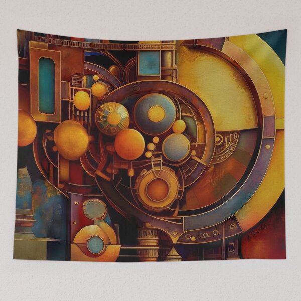 Item preview, Run the Engine Steampunk Mechanical Art Painting designed and sold by Jirka Svetlik, Studio Illuvision.