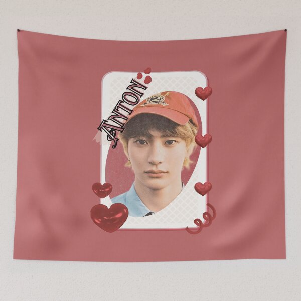 Item preview, Riize Anton Kpop Boy group Celebrity Illustration korean pop art Scrapbook Collage Red Aesthetic Collage Design designed and sold by AJUNICE STUDIO.