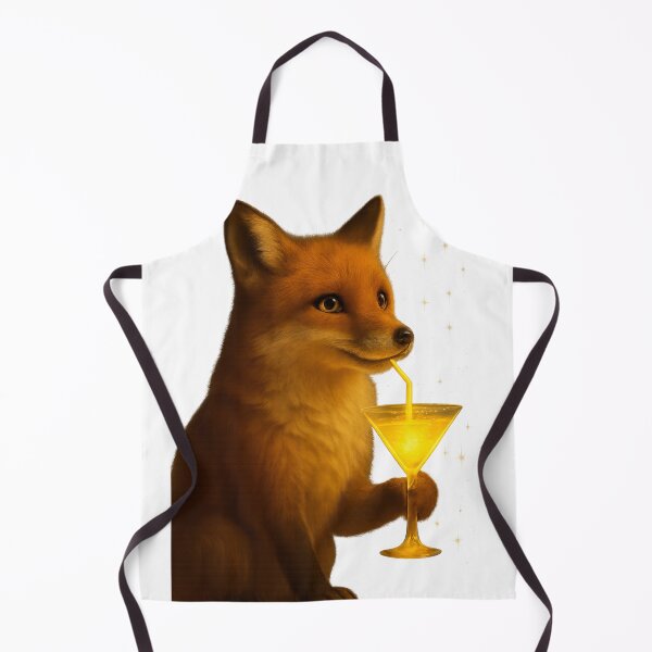 Item preview, Curious Fox Enjoying a Cocktail – Whimsical Art designed and sold by MIArt Studio.