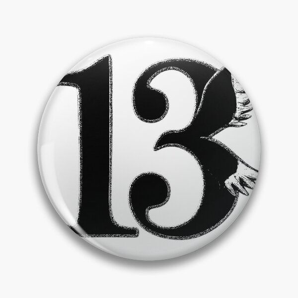Item preview, "13" lucky number, fancy typography (black and white ver) designed and sold by Moonshroomarts.