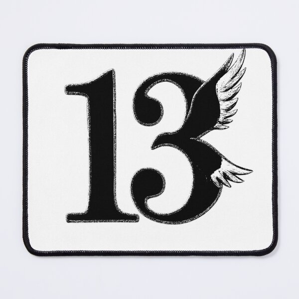 Item preview, "13" lucky number, fancy typography (black and white ver) designed and sold by Moonshroomarts.