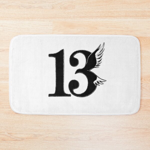 Item preview, "13" lucky number, fancy typography (black and white ver) designed and sold by Moonshroomarts.