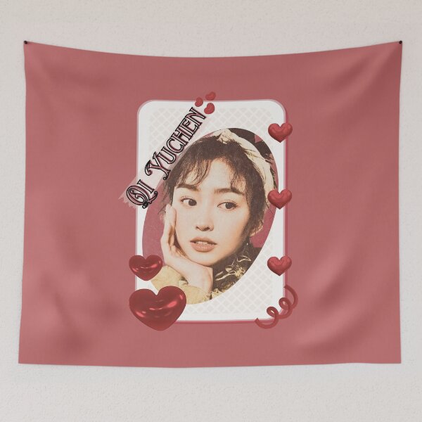 Item preview, Qi Yuchen (戚雨辰) Portrait Chinese Actress Art Chinese Celebrity Illustration portrait illustration Red Aesthetic Collage Design designed and sold by AJUNICE STUDIO.