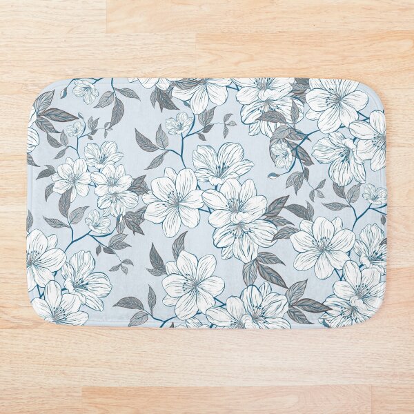Aperçu de l'œuvre Motif floral botanique bleu délicat créée et vendue par Modular Prints.