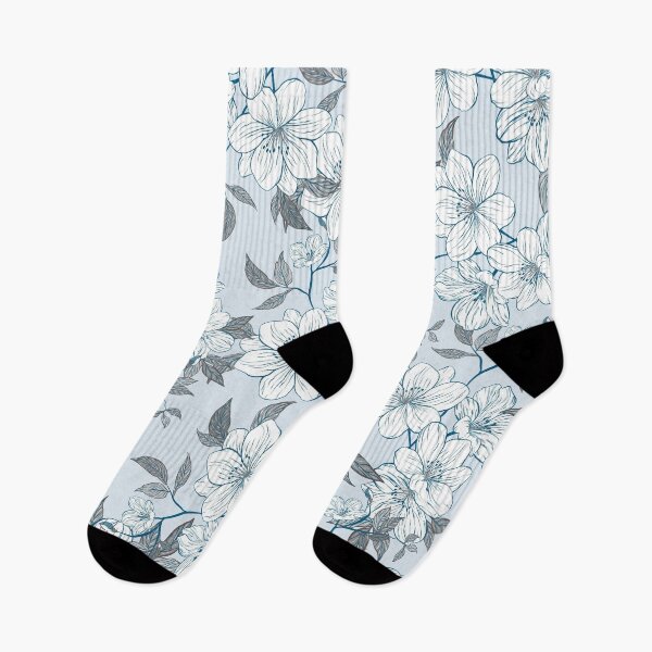 Item preview, Delicado patrón botánico floral azul designed and sold by Modular Prints.
