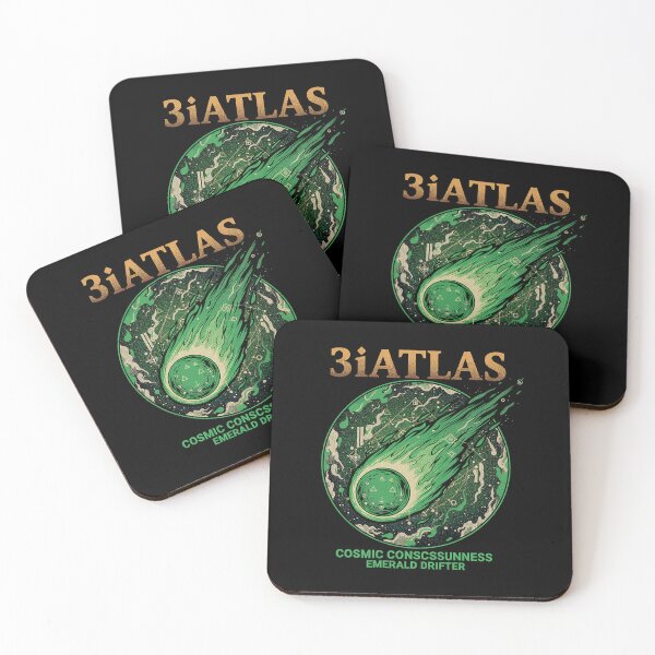 Item preview, 3iATLAS Retro Cosmic Green Comet and Geometry designed and sold by zzz888.