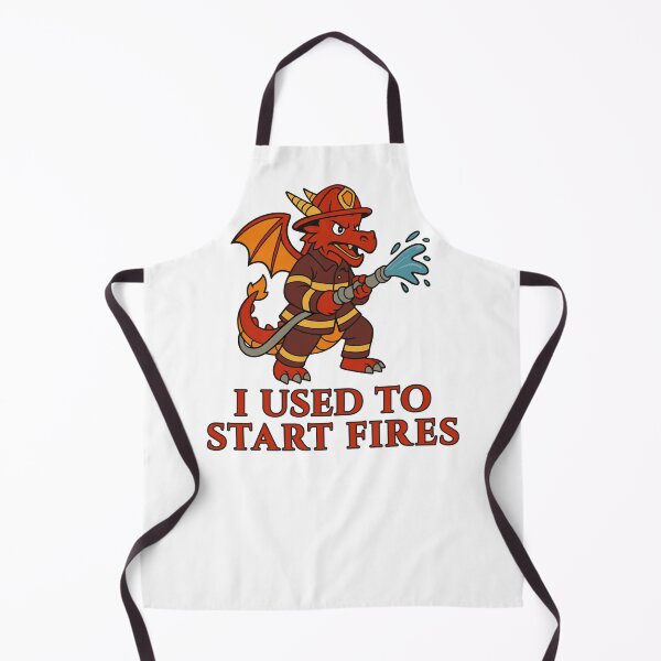 Item preview, I Used to Start Fires – Funny Firefighter Dragon T-Shirt designed and sold by Weasel Graphix.