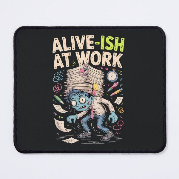 Item preview, Alive-ish at Work – Dark Office Humor Illustration designed and sold by Taans-Creation.