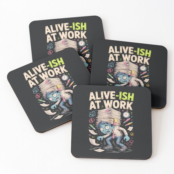 Item preview, Alive-ish at Work – Dark Office Humor Illustration designed and sold by Taans-Creation.