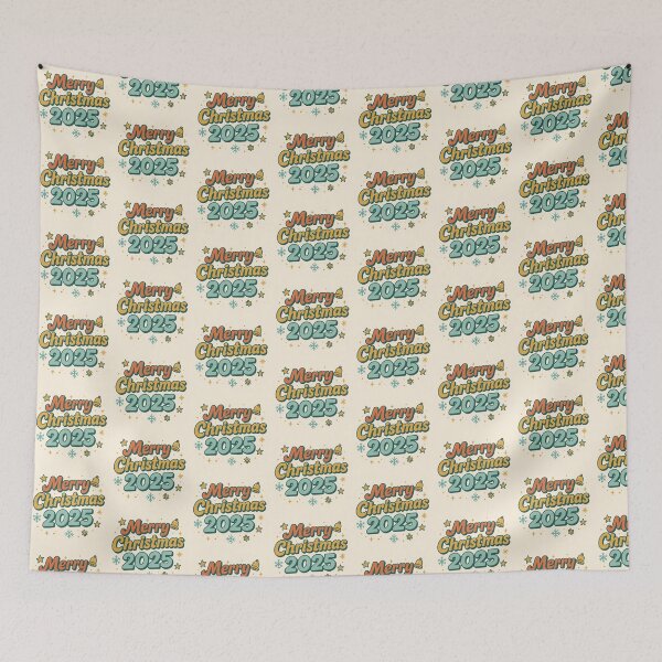 Item preview, Retro Cartoon Merry Christmas 2025 – Vintage Holiday Typography Design designed and sold by KalaPXL.