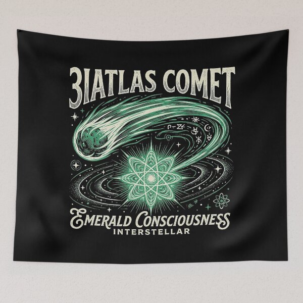 Item preview, 3iATLAS Comet Emerald Consciousness Retro Sci-Fi Art designed and sold by zzz888.