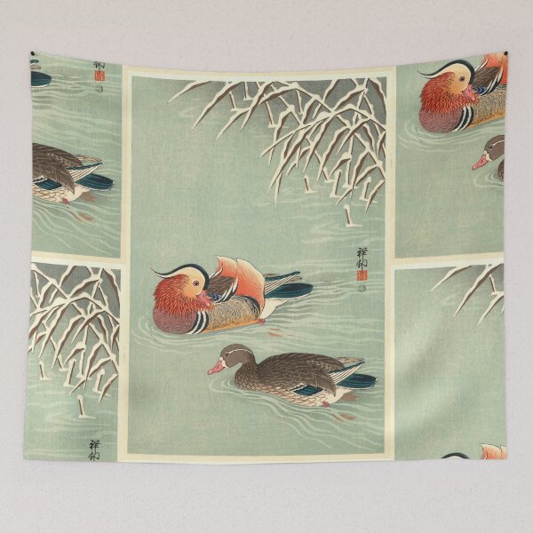 Item preview, Mandarin Ducks by Ohara Koson : Winter Shin Hanga Japanese Poster designed and sold by artofuniverse.