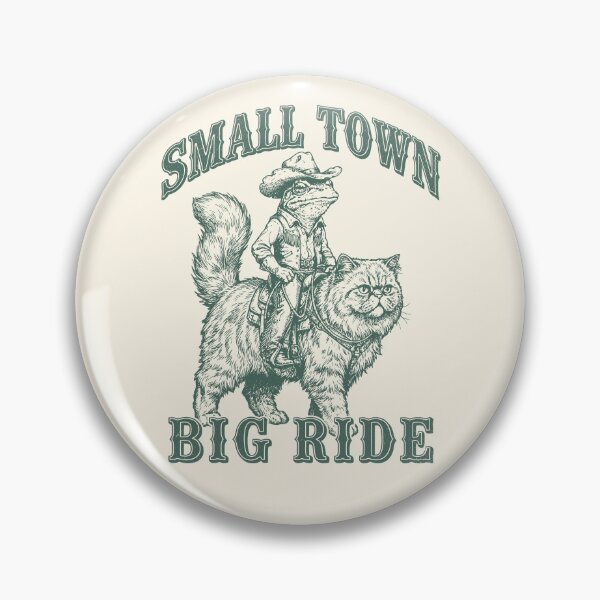 Item preview, Frog & Persian Cat Small Town Big Ride Western designed and sold by Y-Vibes.
