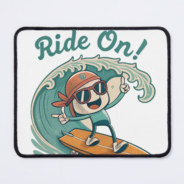 Item preview, Cartoon Surfer Dude Riding a Huge Wave with Retro Style designed and sold by Ag49D.