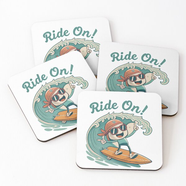 Item preview, Cartoon Surfer Dude Riding a Huge Wave with Retro Style designed and sold by Ag49D.