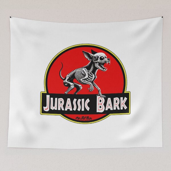 Item preview, Jurassic Bark – Chihuahua Skeleton Parody of a Classic Dinosaur Logo designed and sold by Kmcantley.