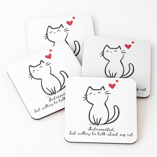 Item preview, Introvert Cat – Minimalist Cat Love Aesthetic designed and sold by ThreadGhost.