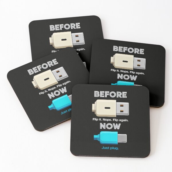 Item preview, USB Evolution Design with Flip Struggle vs Type-C Convenience Tech Humor designed and sold by SplashTastic.