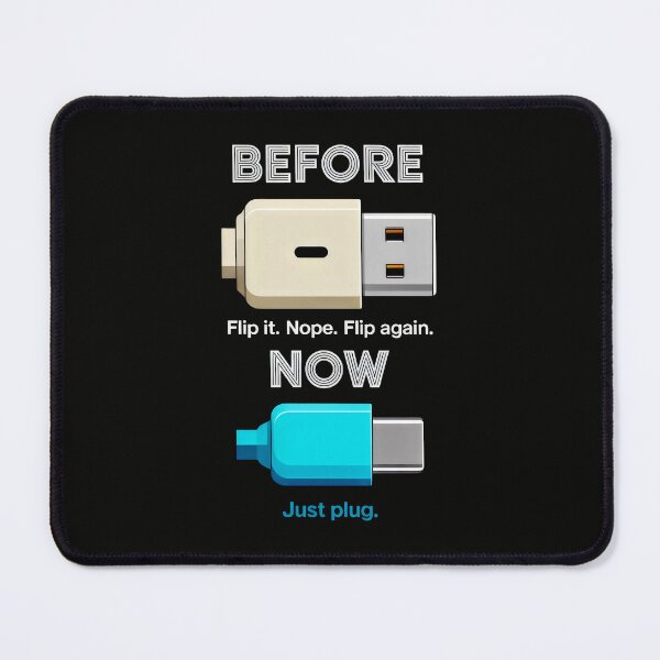 Item preview, USB Evolution Design with Flip Struggle vs Type-C Convenience Tech Humor designed and sold by SplashTastic.