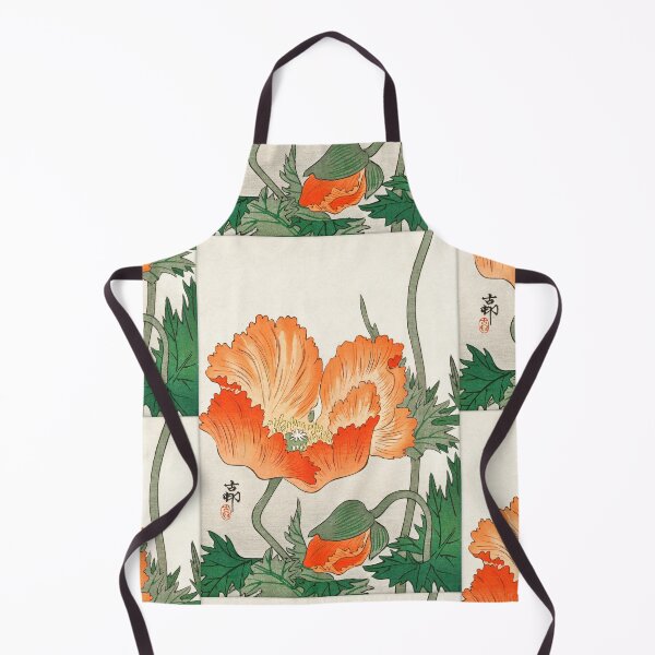 Item preview, Orange Poppy Flower by Ohara Koson : Vintage Floral Japanese Poster designed and sold by artofuniverse.