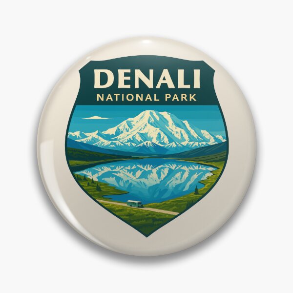 Item preview, Denali National Park Retro Mountain Wilderness designed and sold by Gideon Emmerich.