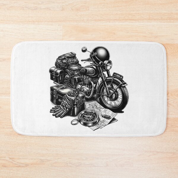 Item preview, Vintage Motorcycle Adventure Planning Map Compass Art designed and sold by DrawDrip.